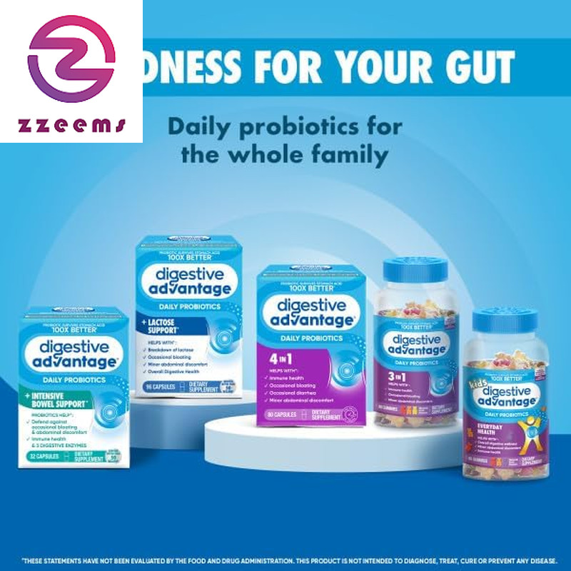 Probiotics + Lactase Digestive Enzymes for Digestive Health, Daily Probiotics fo