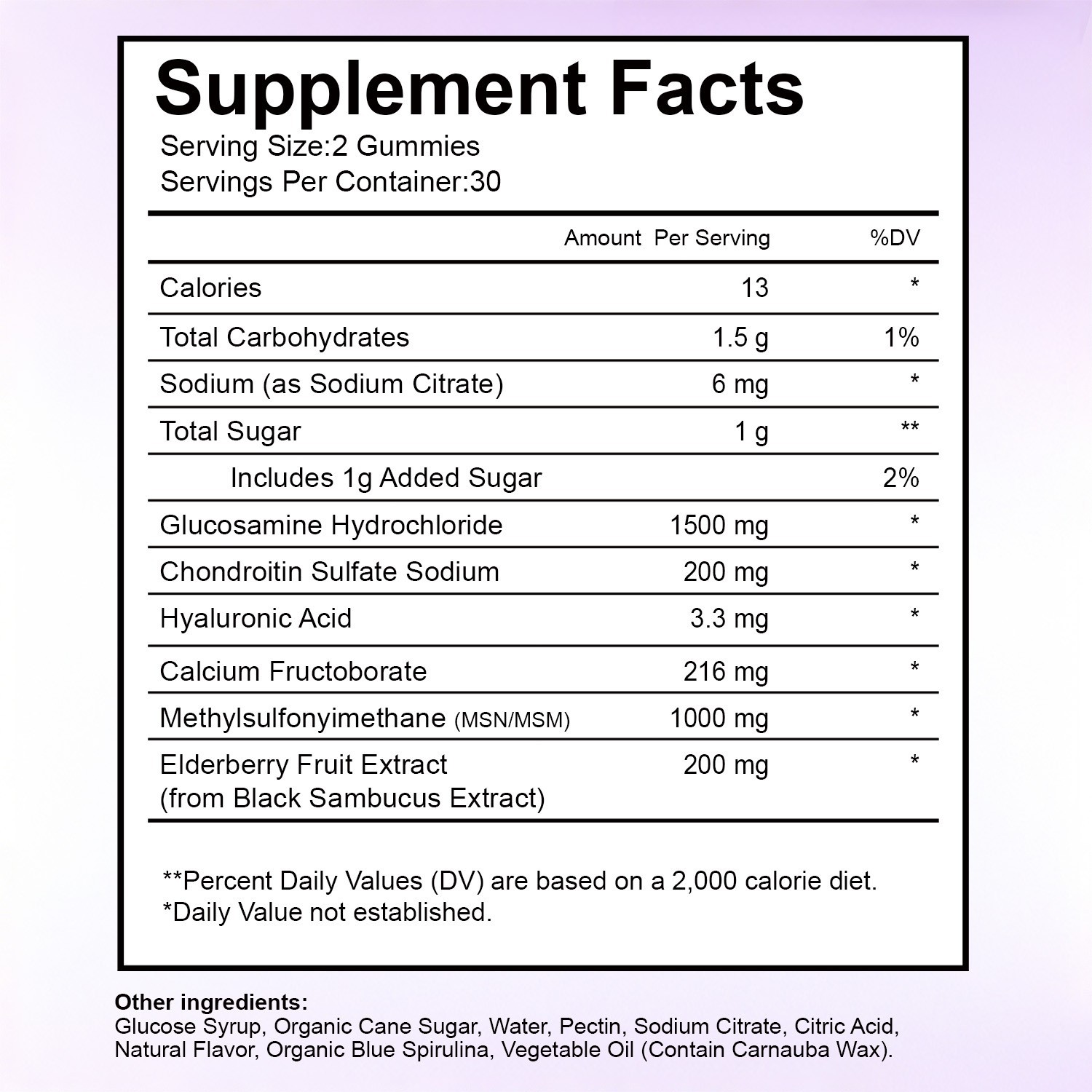 1500mg Glucosamine Chondroitin Gummies MSM Triple Strength Joint Support 60Ct