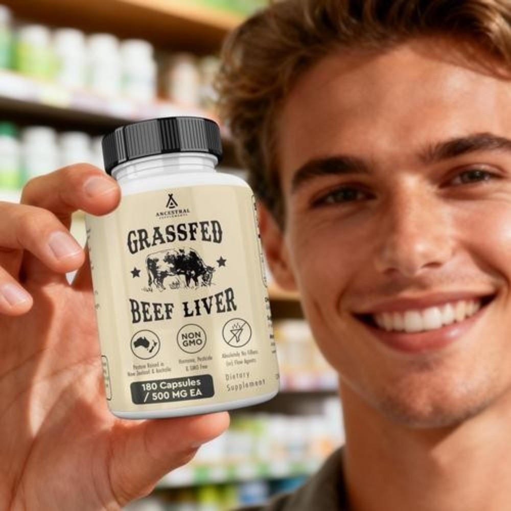 2 bottles Ancestral Supplements Grass Fed Beef Thyroid 500 Mg 180 Capsules