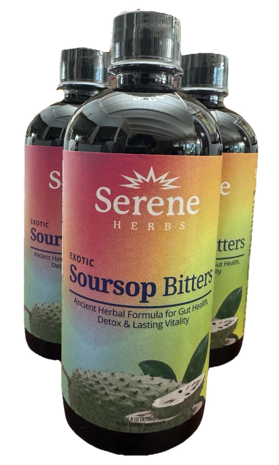 Serene Herbs Soursop Daily Gut Drops or Soursop Bitters Herbal Supplement