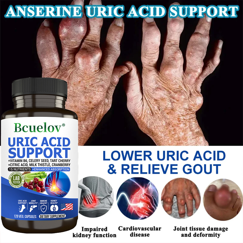 Uric Acid Gout Cleanse Supplement Tart Cherry Joint Pain Cardiovascular Disease