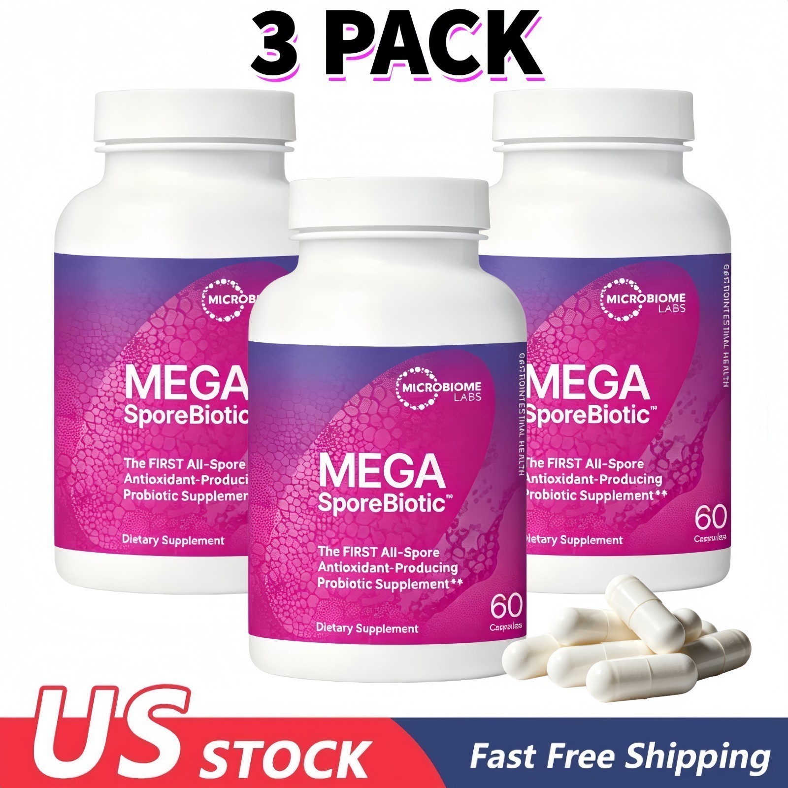 1-3PACK Microbiome Labs MegaSporeBiotic | Spore-Based Probiotic for Gut Vitality