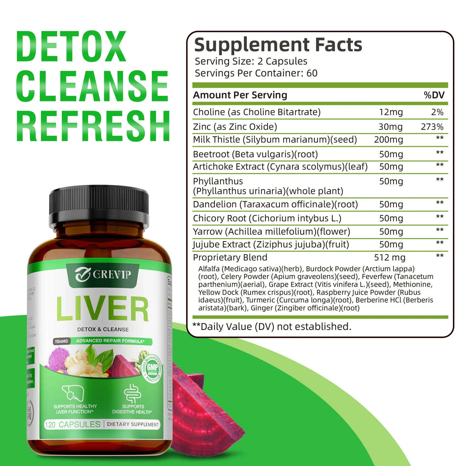 Liver 120pcs – Metabolism, Smooth and Firm Skin, Supports Digestion Health