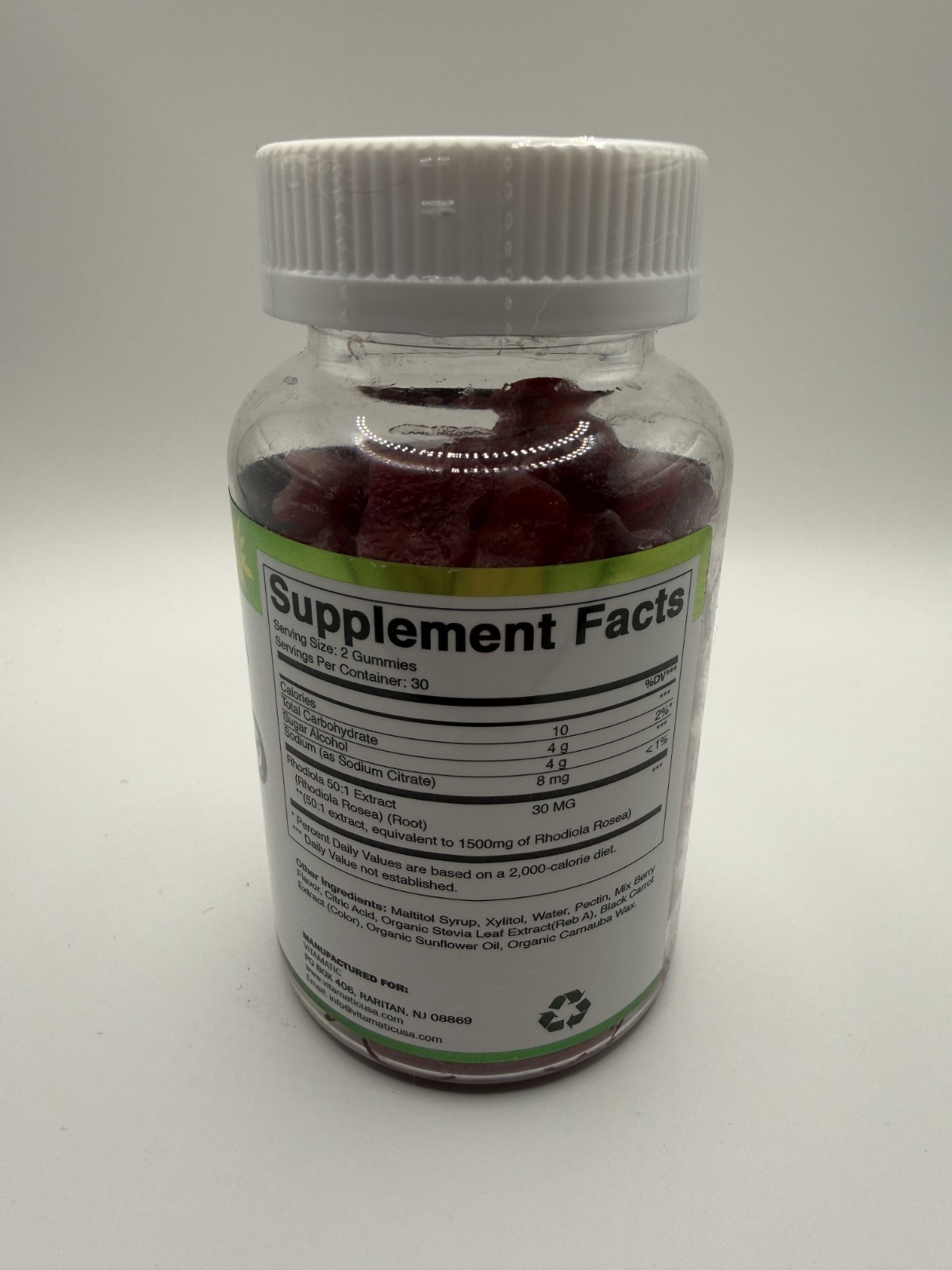 Vitamatic Rhodiola Rosea Mixed Berry Flavor Dietary Supplement 60 Gummies – New
