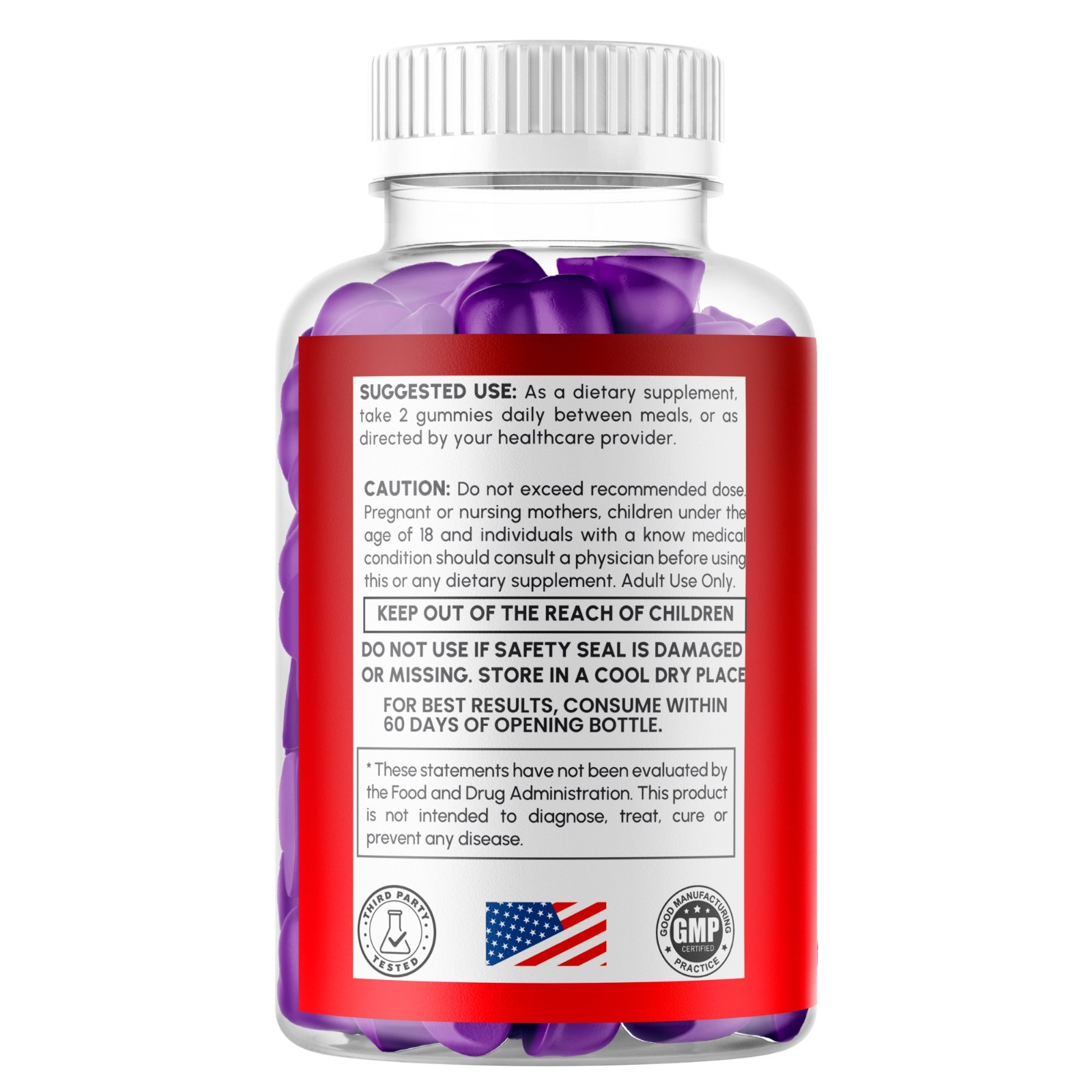 (1 Pack) Max Force Power Male Gummies Advanced Support Supplement 60 Gummies