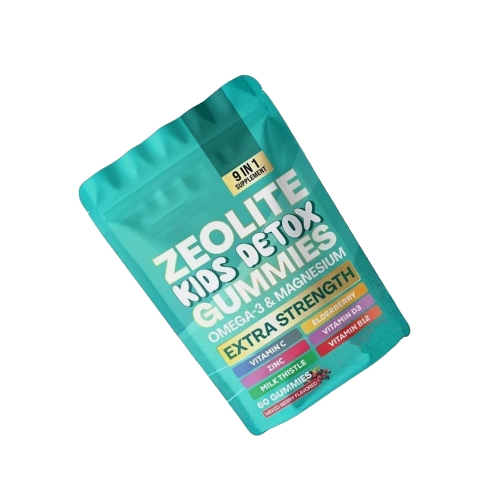 Detox Gummies Kids All-in-One Mixed Berry Flavored Zeolite 60 Gummies 1