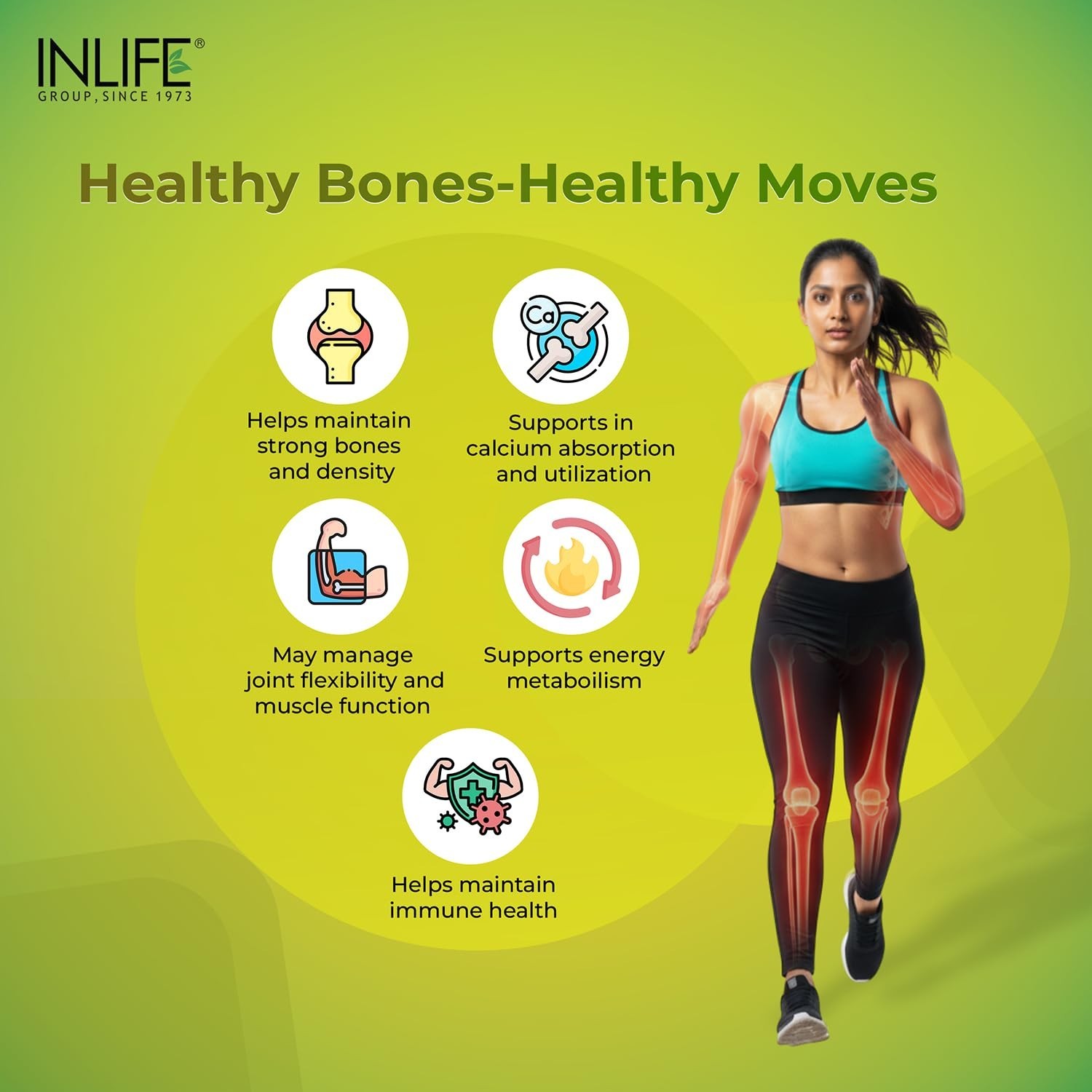 IN.LIFE Calcium Magnesium Zinc D3 K2 B12 360 Tablets