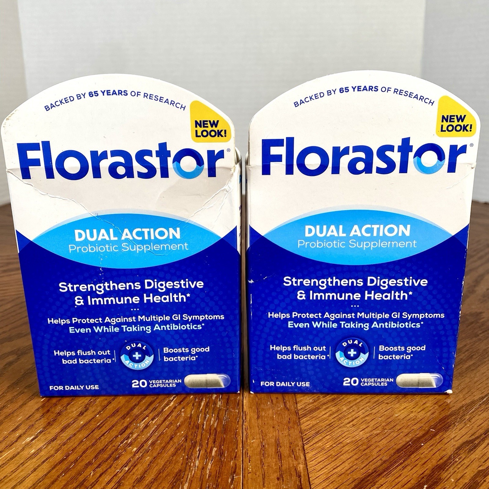 Lot of 2 ~ Florastor ~ Dual Action Probiotic Supplement ~ 20 Veggie Capsules