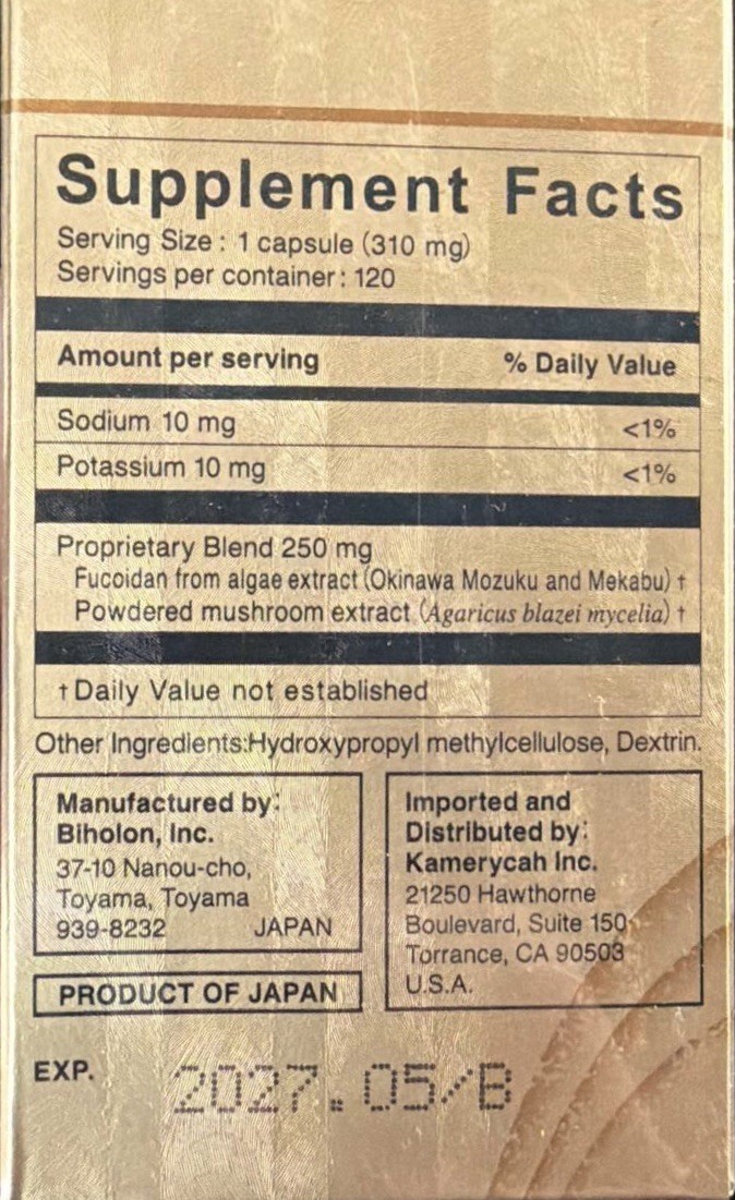 Umi No Shizuku Fucoidan 120 Capsules – Sealed – Made in Japan