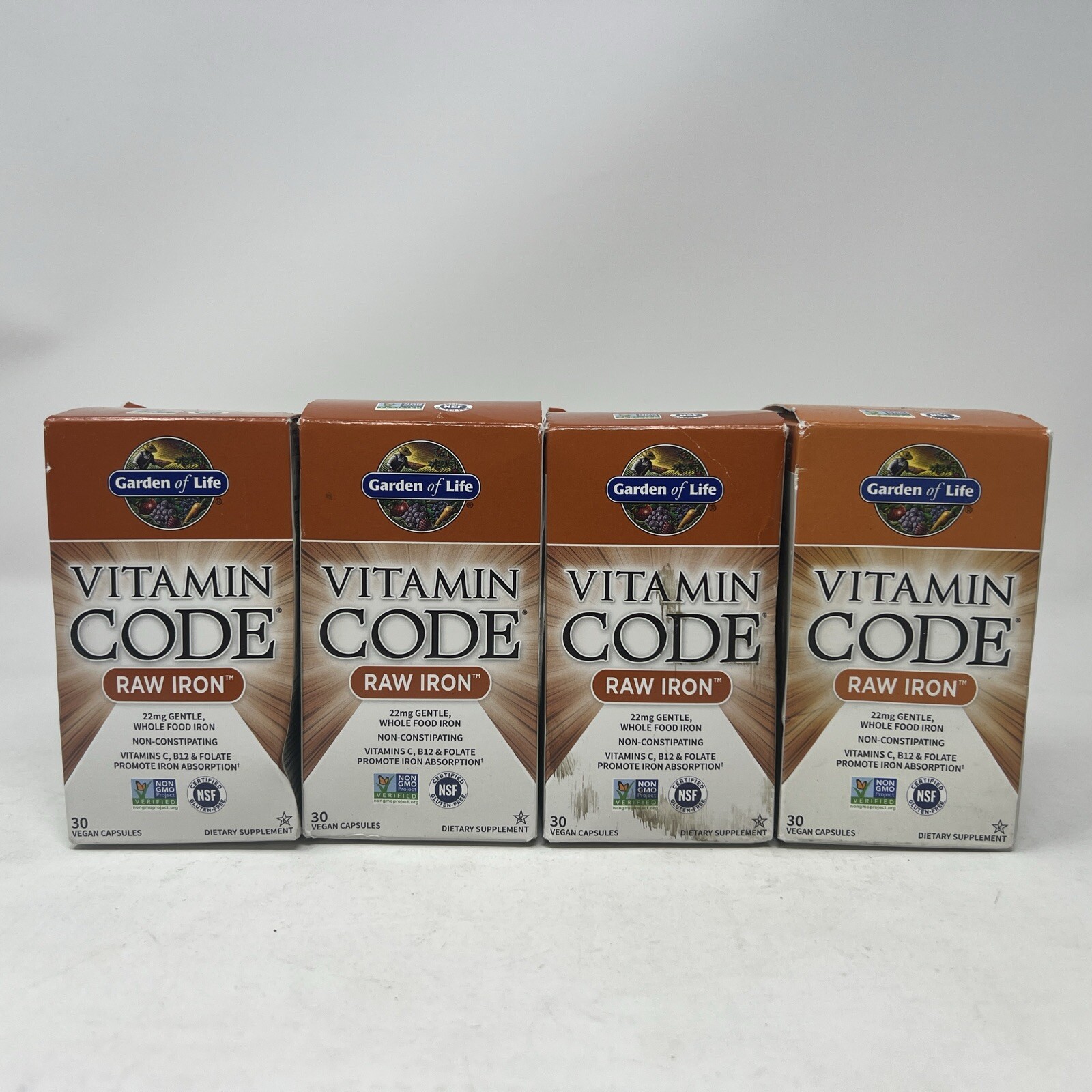 4 ~ Garden of Life Vitamin Code RAW Iron ~ 120 Capsules ~ 10/2025