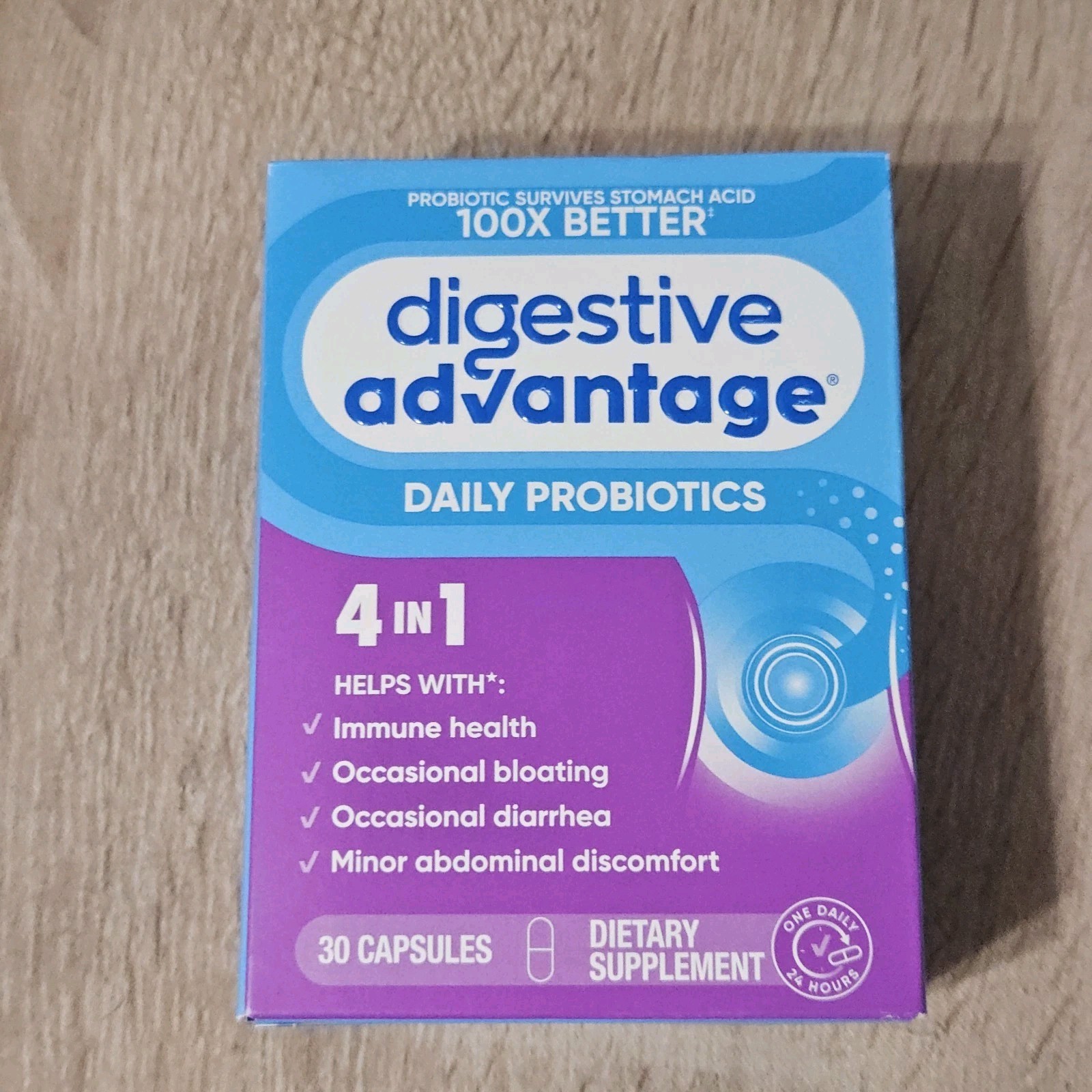 Digestive Advantage 4-in-1 Daily Probiotics 30 Count Exp 10/2027