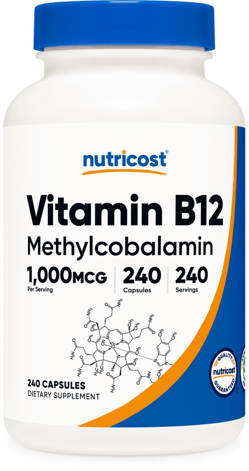 Nutricost Vitamin B12 (Methylcobalamin) 1000mcg, 240 Capsules – Non-GMO