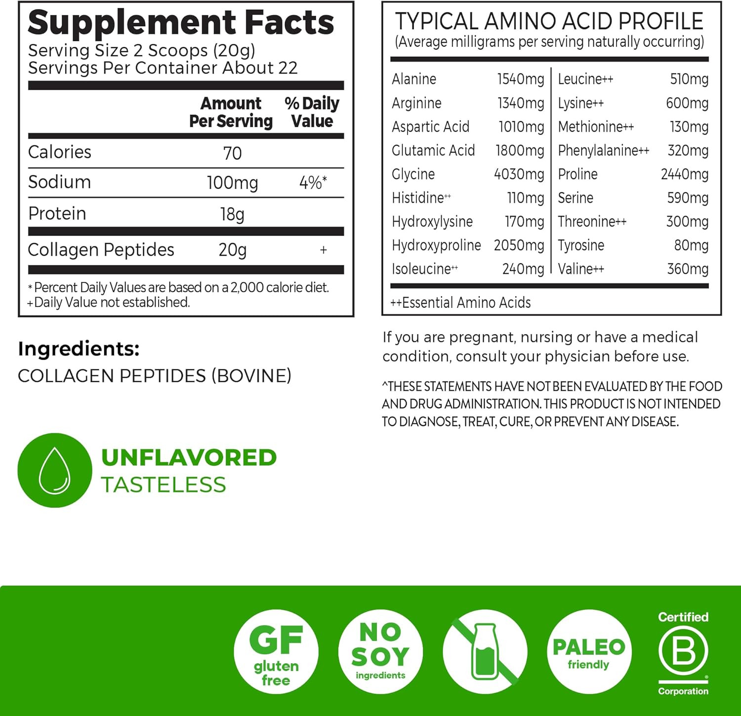 Orgain Hydrolyzed Collagen Peptides Powder for Women & Men, 20G Grass Fed Collag