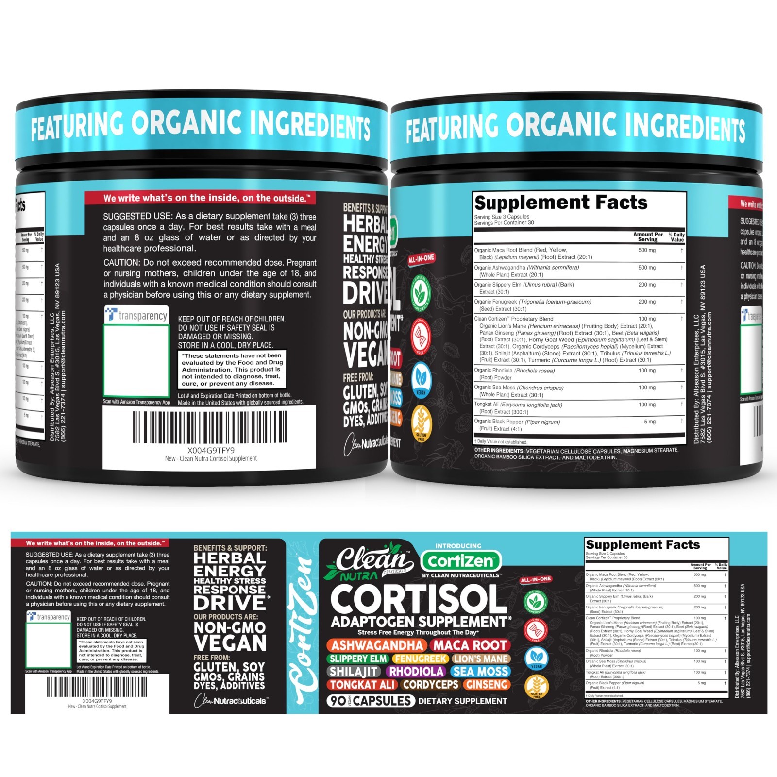 Cortisol Supplements for Women – Maca Root, Ashwagandha, Detox Manager + Ginseng