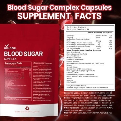 Blood Sugar Complex Softgels–20+Active Ingredients for Glucose Metabolism