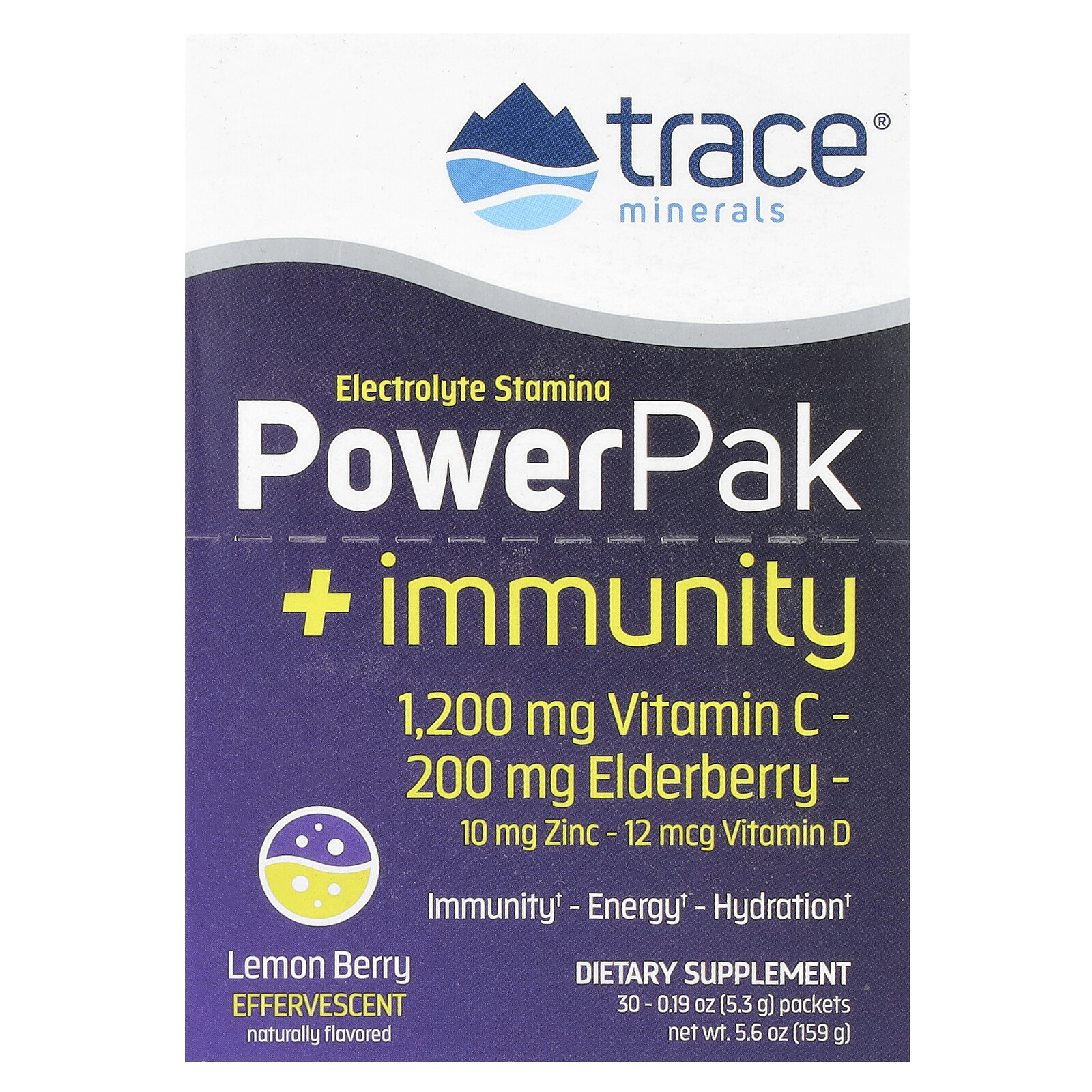PowerPak + Immunity, Lemon Berry, 30 Packets, 0.19 oz (5.3 g) Each