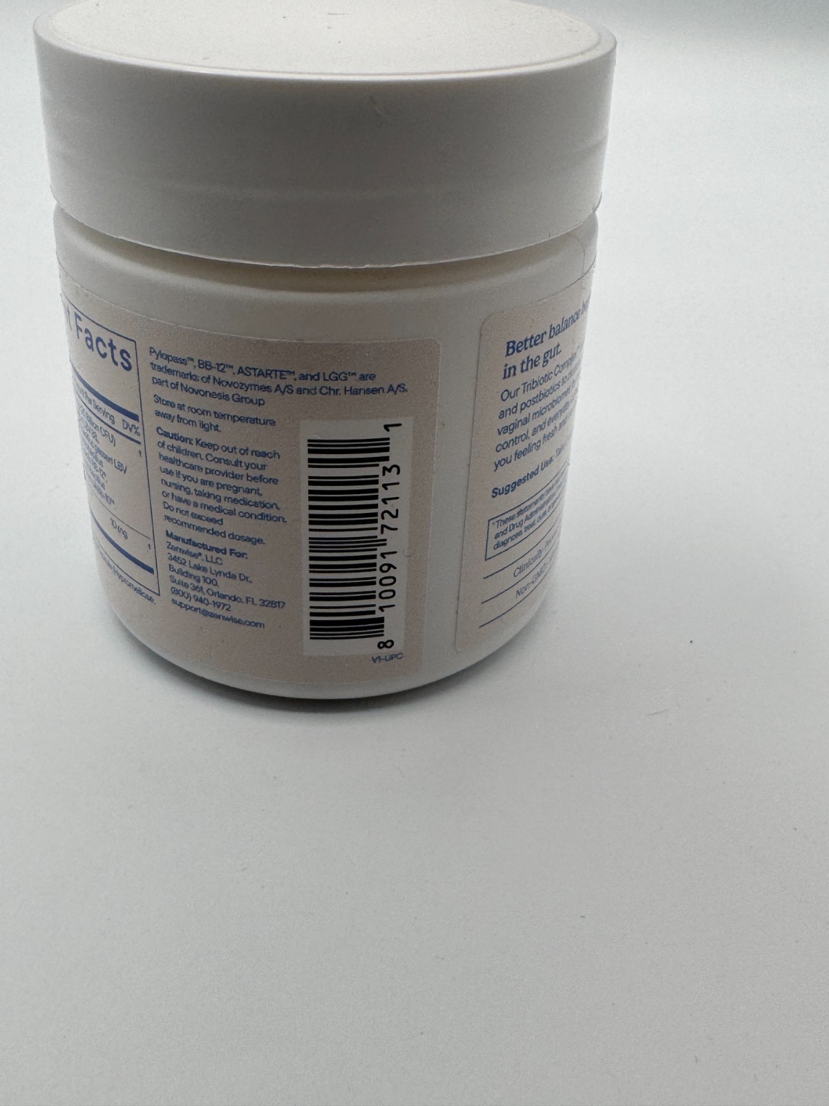 Zenwise Tribiotic Complex Prebiotic Probiotic Postbiotic 60 Capsules USA New