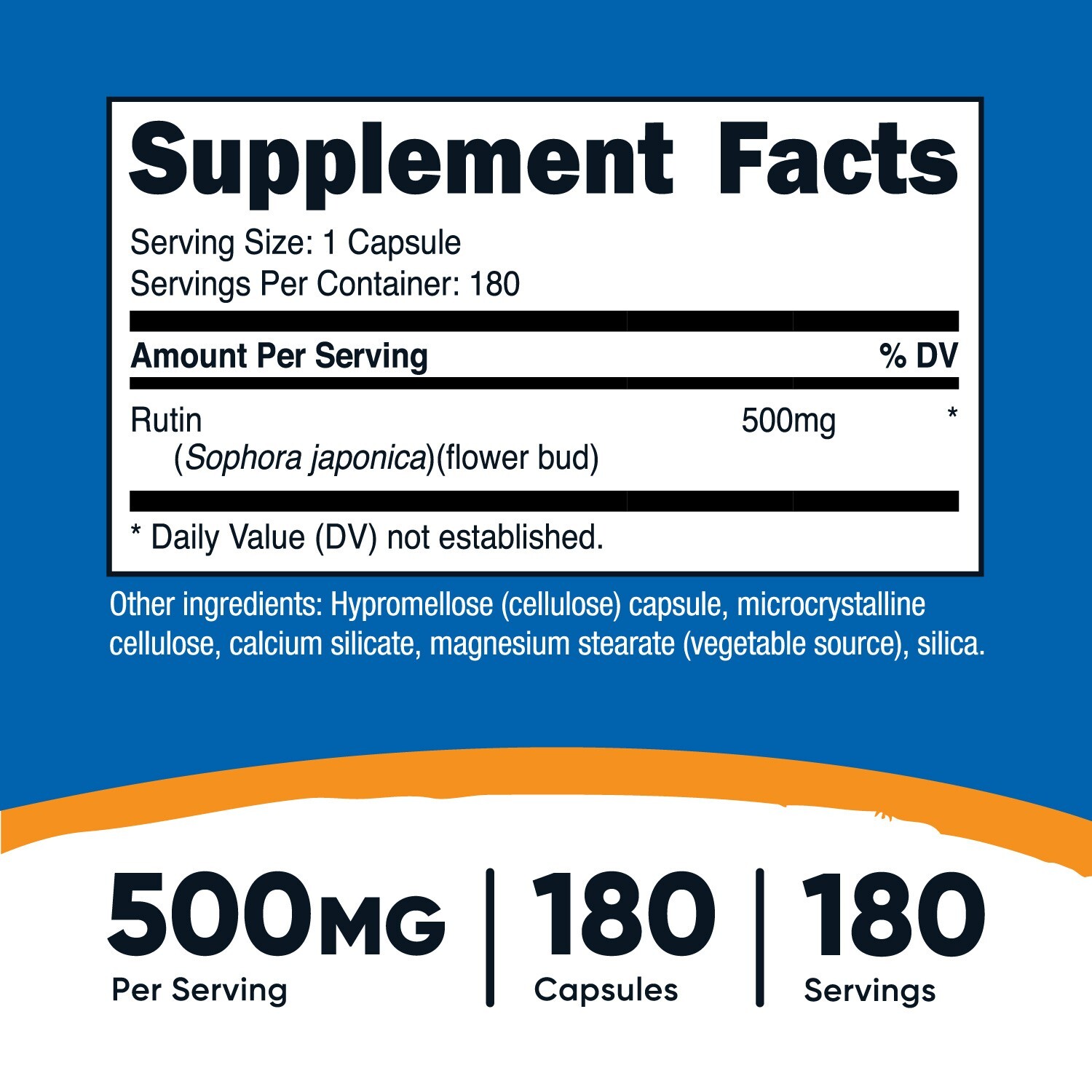 Nutricost Rutin 500mg, 180 Capsules – Gluten Free and Non-GMO