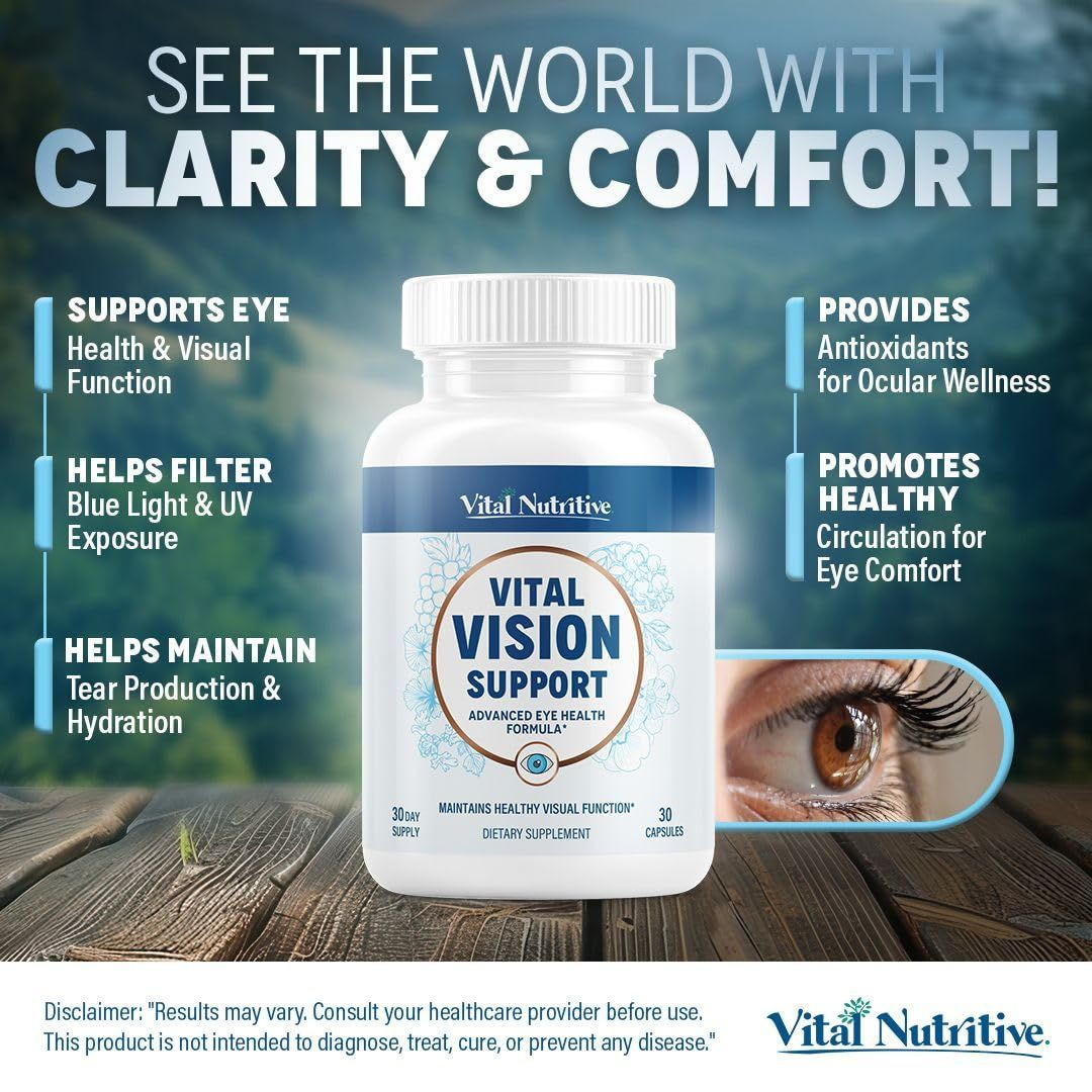 Vital Vision Support – Eye Health Supplement with 30 Count (Pack of 1)