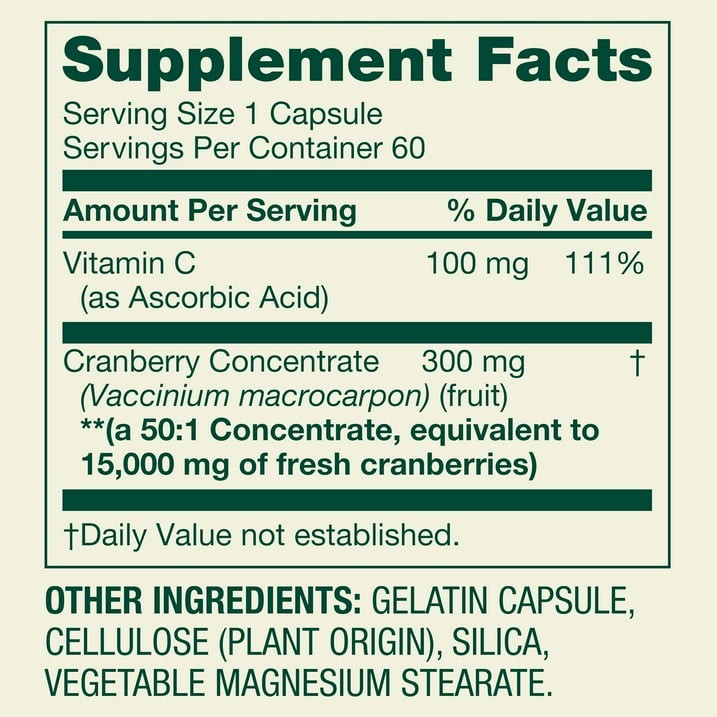 Spring Valley Cranberry 15000mg Extra Strength Capsules Urinary Health 60 Count