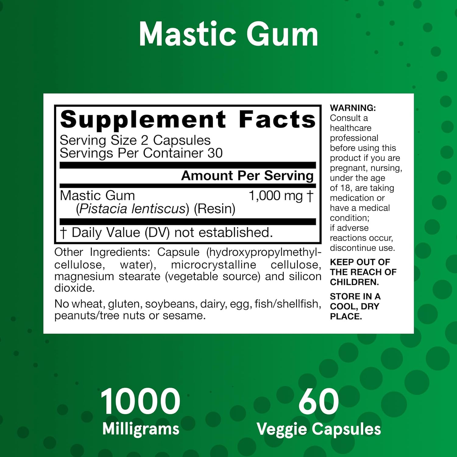 Mastic Gum 1000 Mg, Dietary Supplement for Gastrointestinal Health Support, 6…
