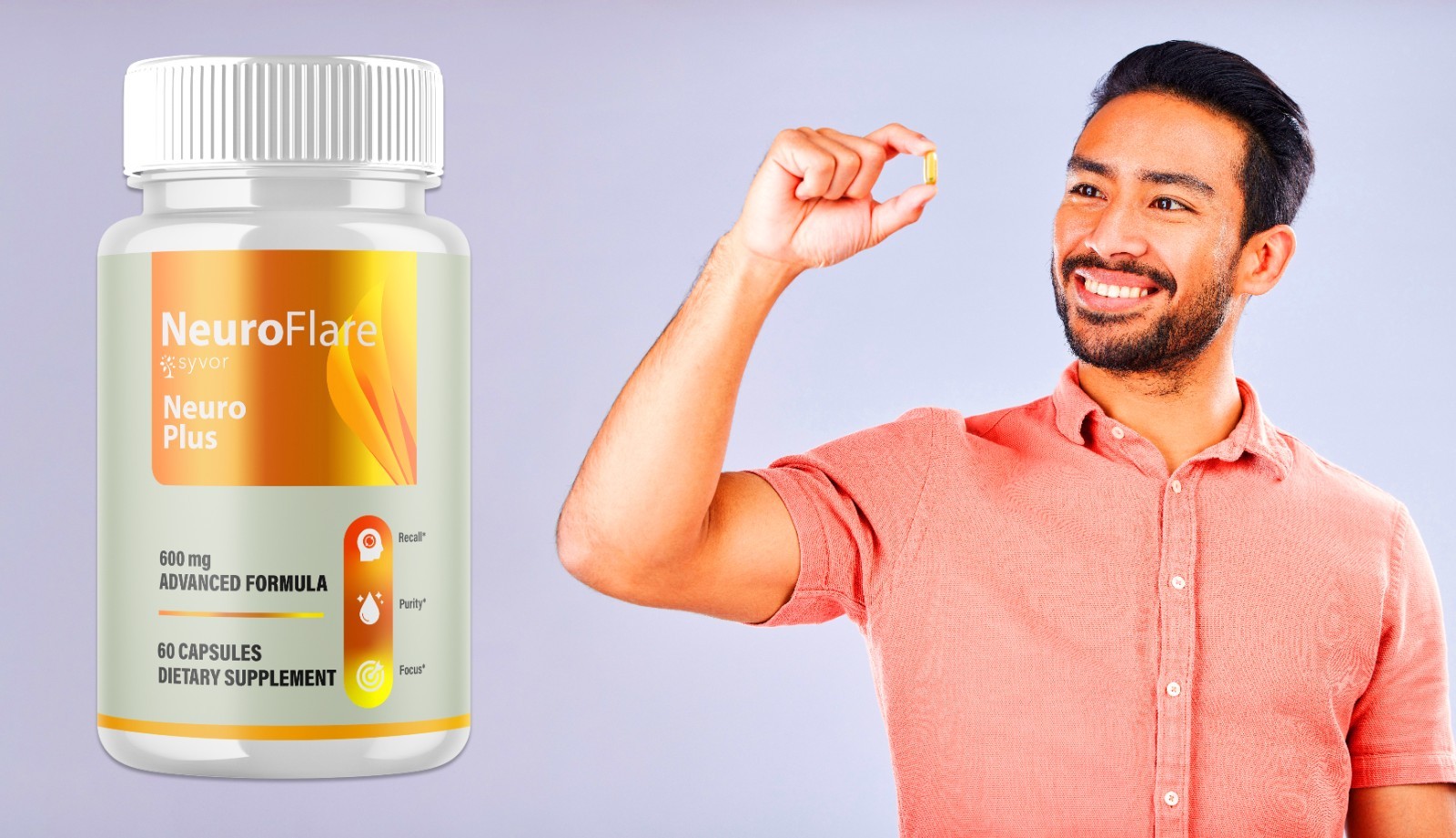 (5 Pack) Neuro Flare Nootropic All Natural Super Nerve Supplement 300 Capsules