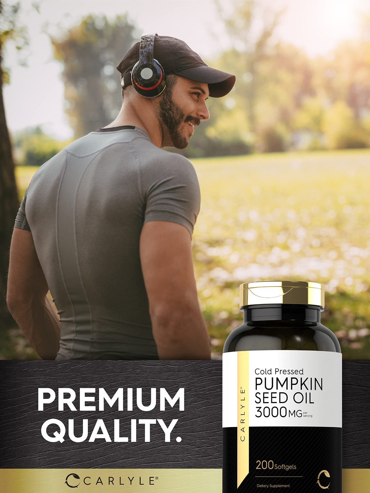Pumpkin Seed Oil 3000mg Softgels | 200 Count | Cold Pressed, Non-GMO, Gluten Fre