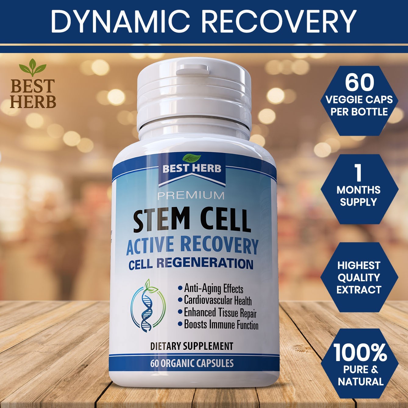 180 PILLS STEM CELL RECOVERY SUPPORT SUPPLEMENT CELLULAR REPAIR RENEWAL RECOVERY