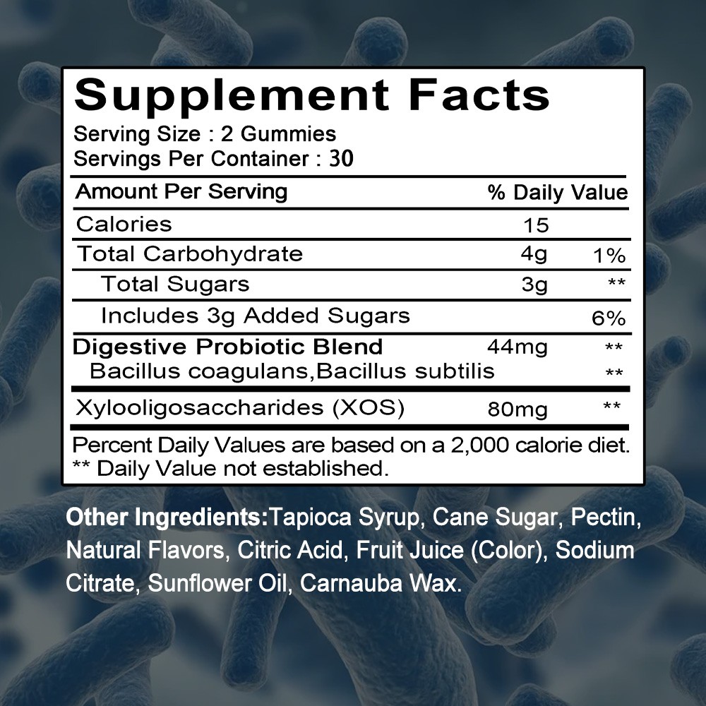 Prebiotic & Probiotic Blend for Digestive Health – Daily for Women & Men Gummy