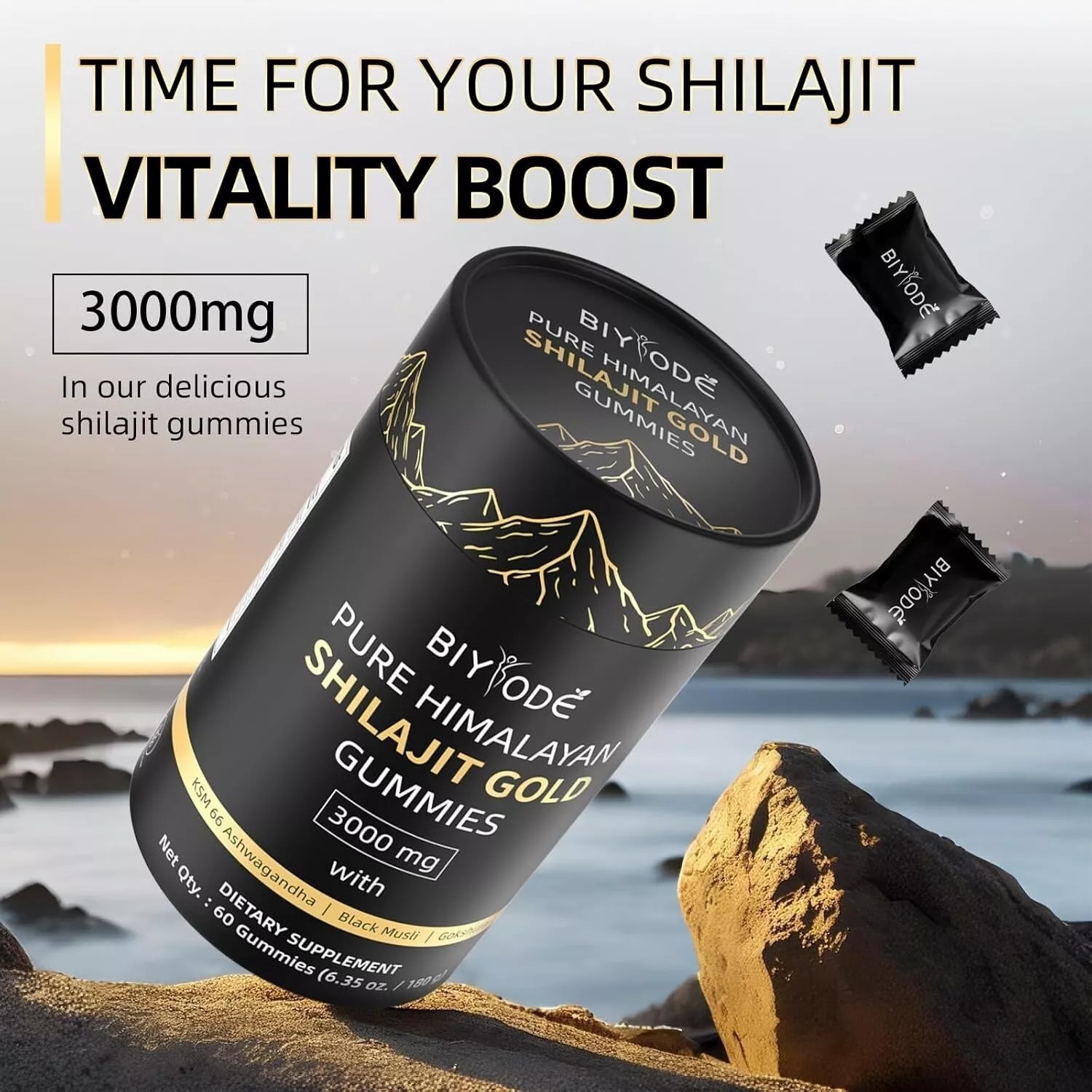 Himalayan Shilajit GOLD Gummies, Organic, Extremely strong 3000 mg, Fulvic Acid