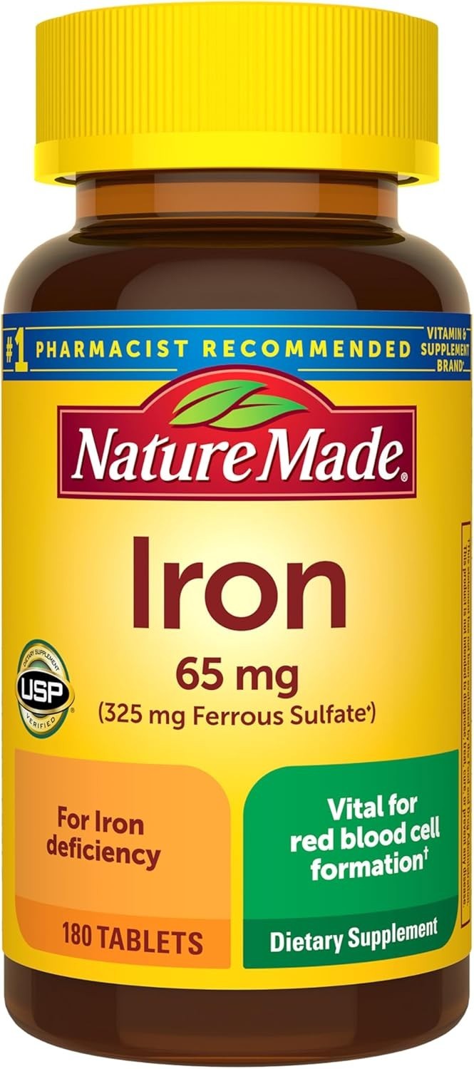 180 Tabletas De Hierro 65mg Con Vitaminas Mejor Pastillas Para Mujeres Y Hombres