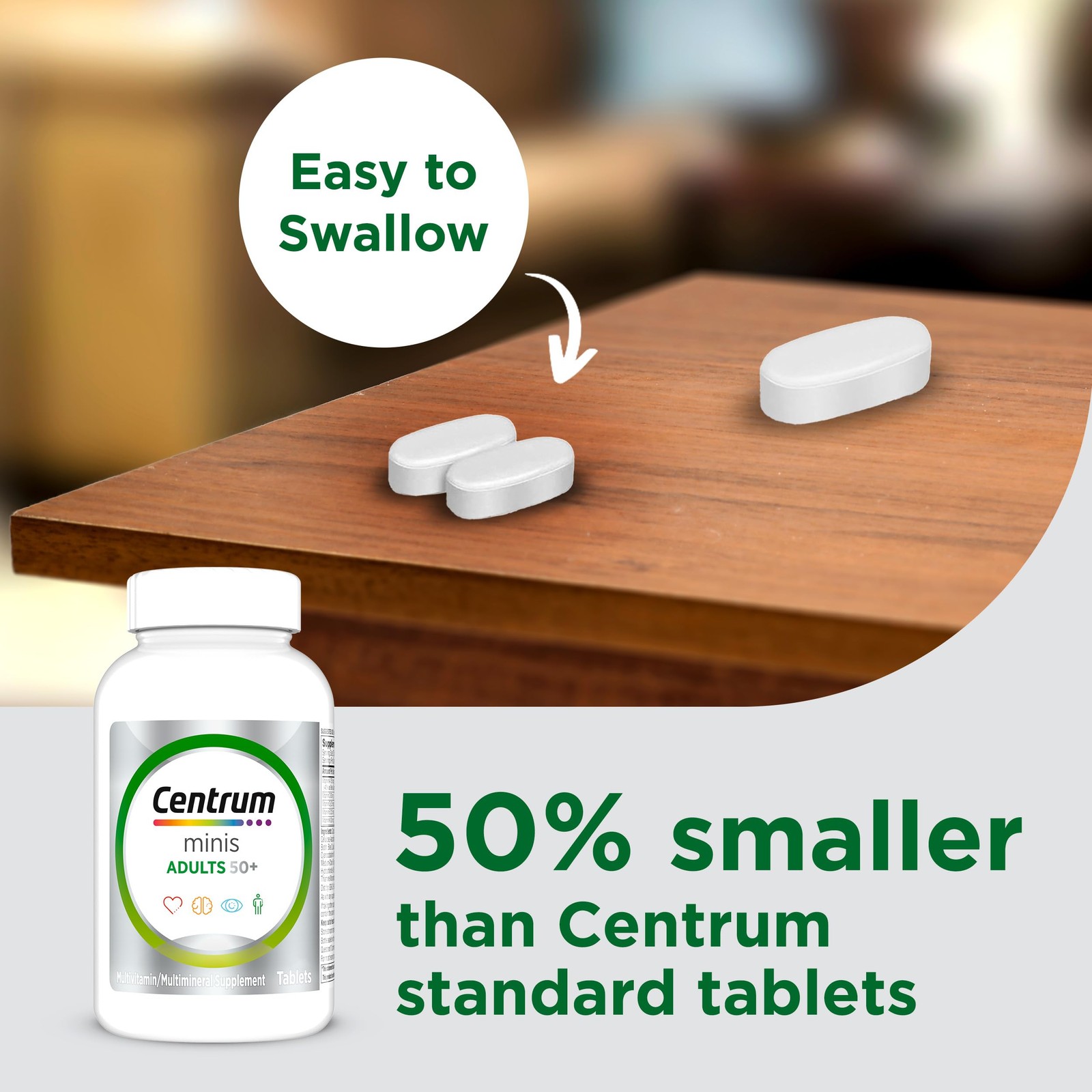 Centrum Minis Silver Multivitamin for Adults 50 Plus, 320 Count (Pack of 1)
