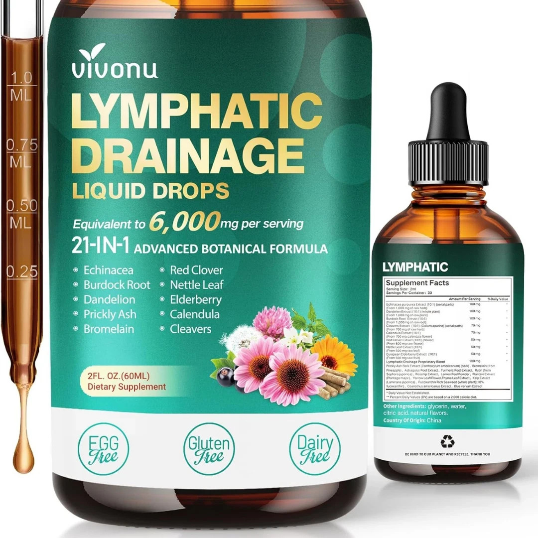 21-in-1 Lymphatic Drainage Drops for Liposomal, 6000mg Immune & Lymph System