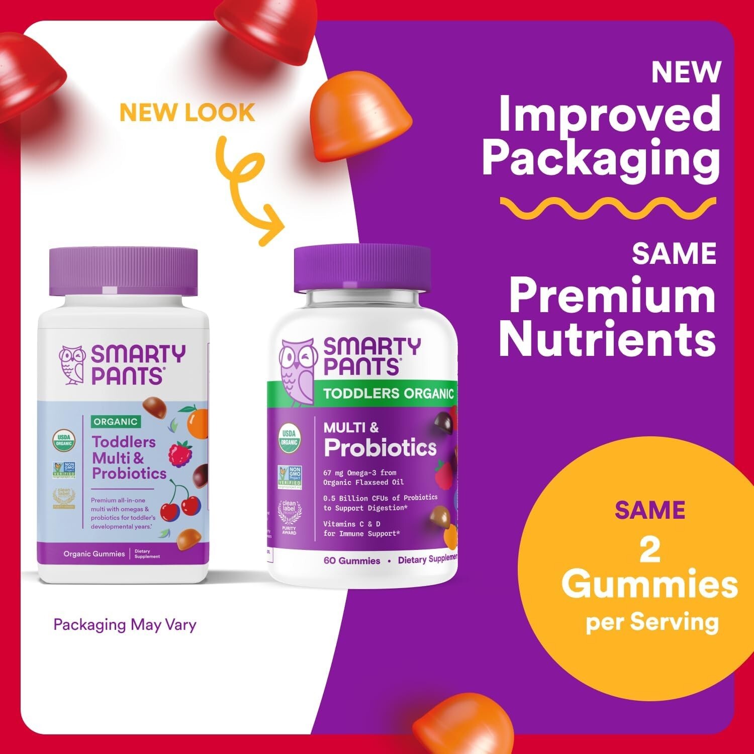 SmartyPants Organic Toddler Multivitamin Gummies: Probiotics – 08/07/2025