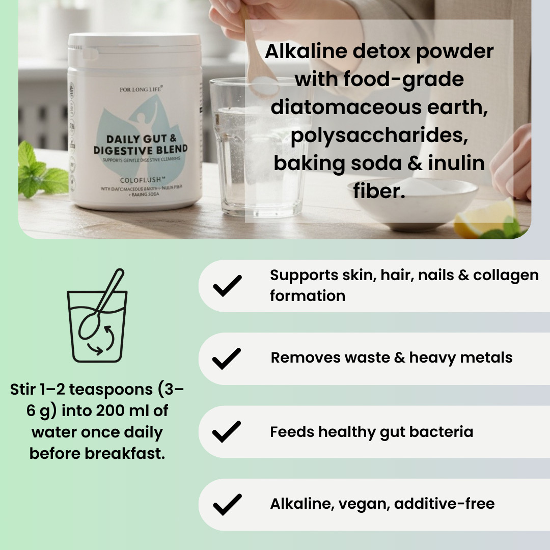 COLOFLUSH intestine gentle mechanical cleaning polysaccharides prebiotics fiber