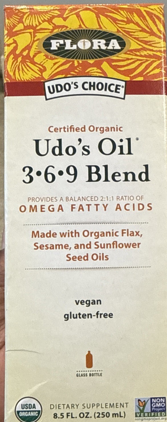 Flora, Udo’S Choice Organic Udo’S Oil 3·6·9 Blend, 8.5 Oz