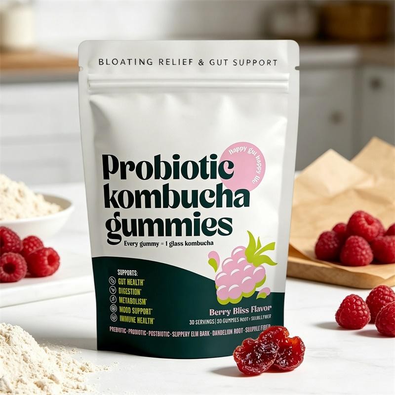 Fiber Supplement, Probiotics, Postbiotics, Probiotic Kombucha Gummy – Prebiotics