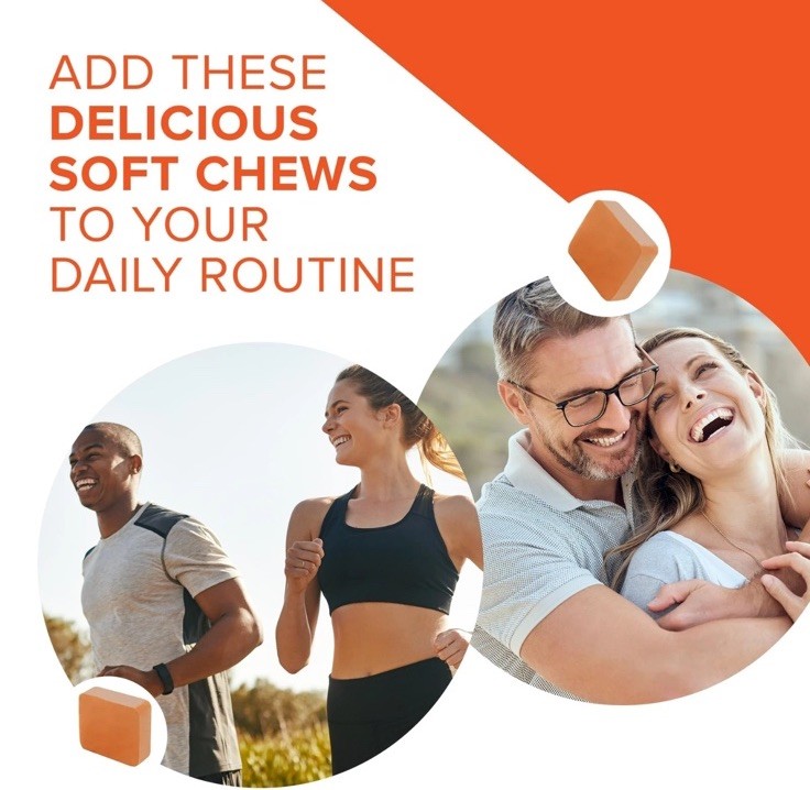 Turmeric Ginger Soft Chews 750mg Joint Health Supplement 90 Count