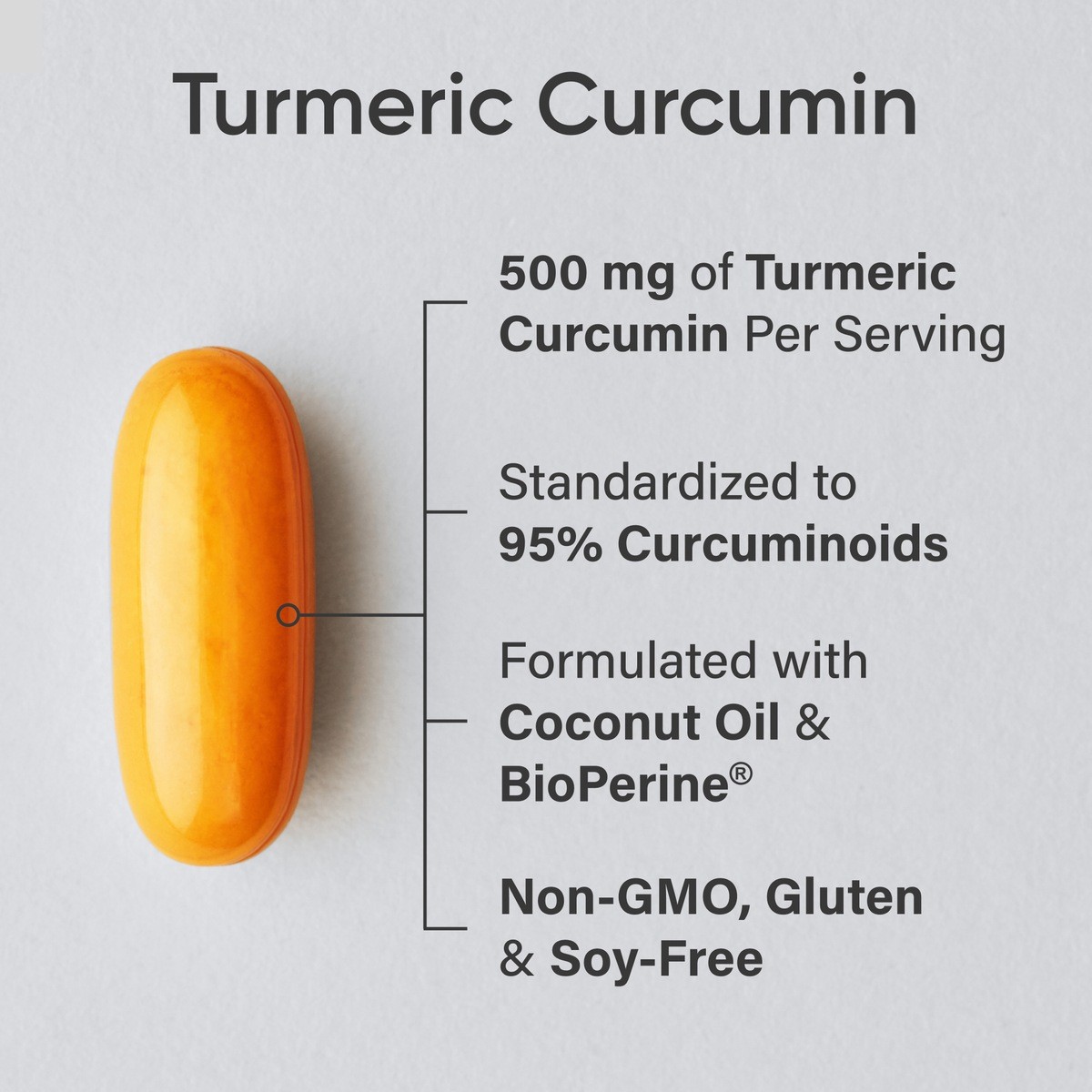 Turmeric Curcumin C3 500mg + Black Pepper Extract & Coconut Oil (60 Softgels)