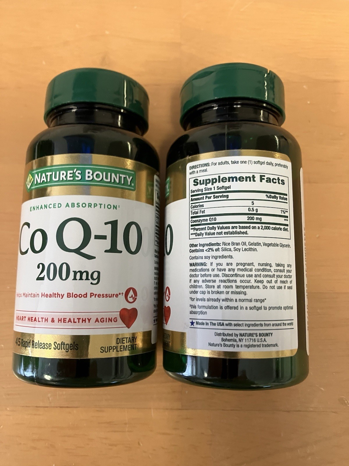2 pk.-Natures Bounty Co Q-10 Supplement 200mg 90ct. total, Exp. 07/2028
