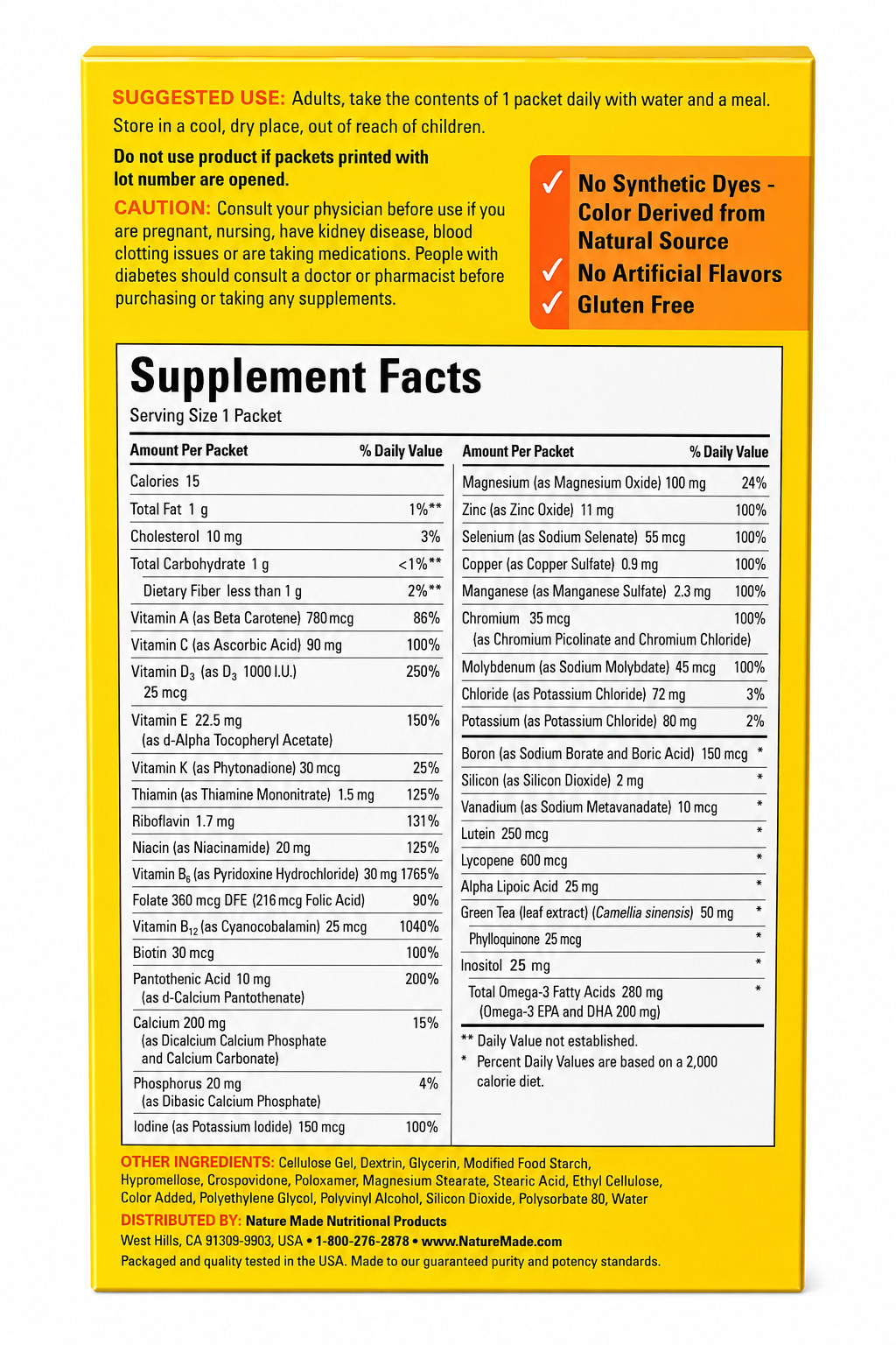 Nature Made Daily Diabetic Health Pack – 60 Packets – 60 Day Supply, discounted