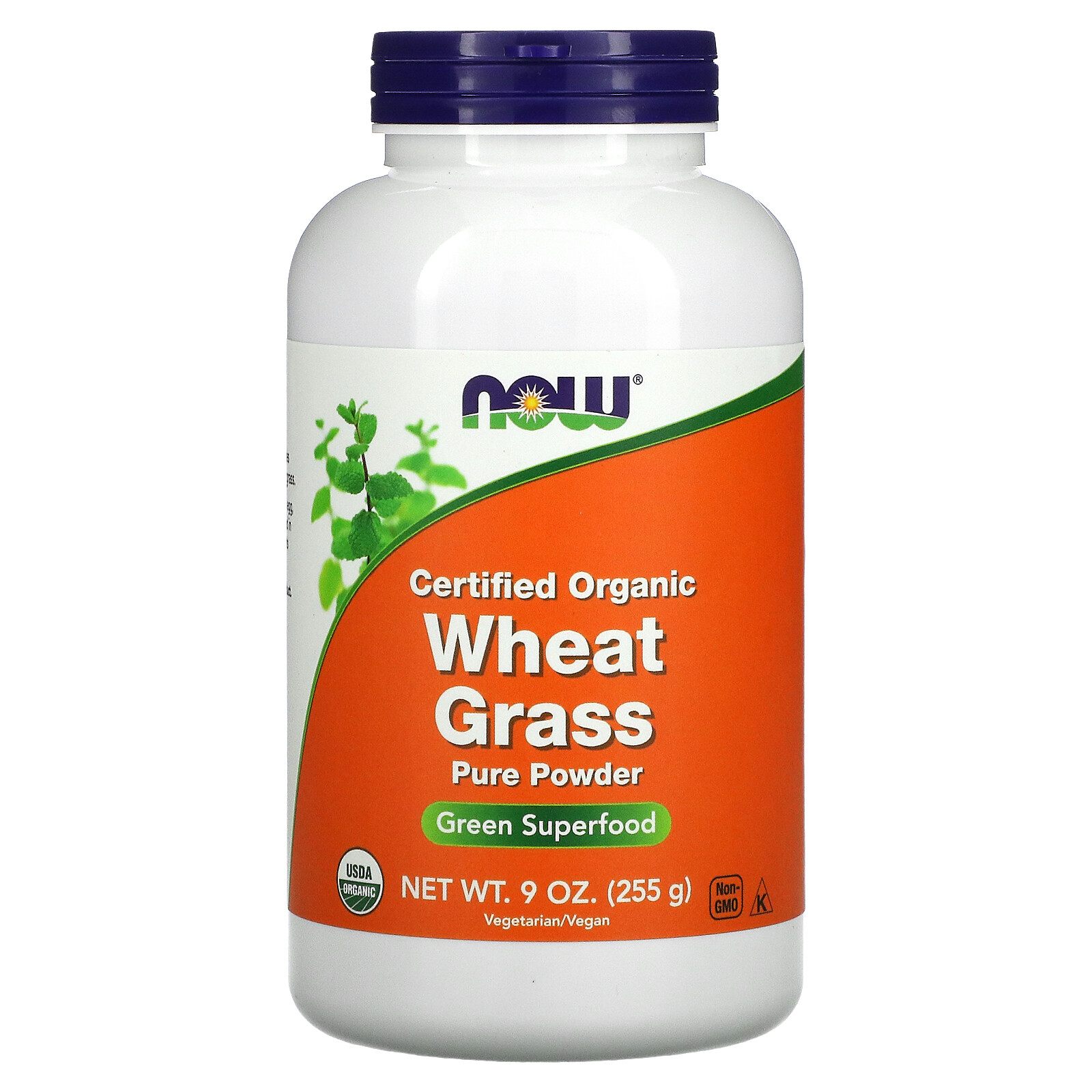 Now Foods Certified Organic Wheat Grass 9 oz 255 g GMP Quality Assured, Organic,