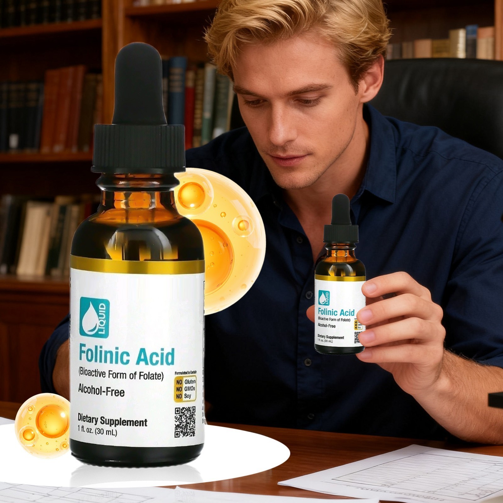 Acid Leucovorin California Gold Nutrition Alcohol Free 30ml,Speech Delay-Folinic