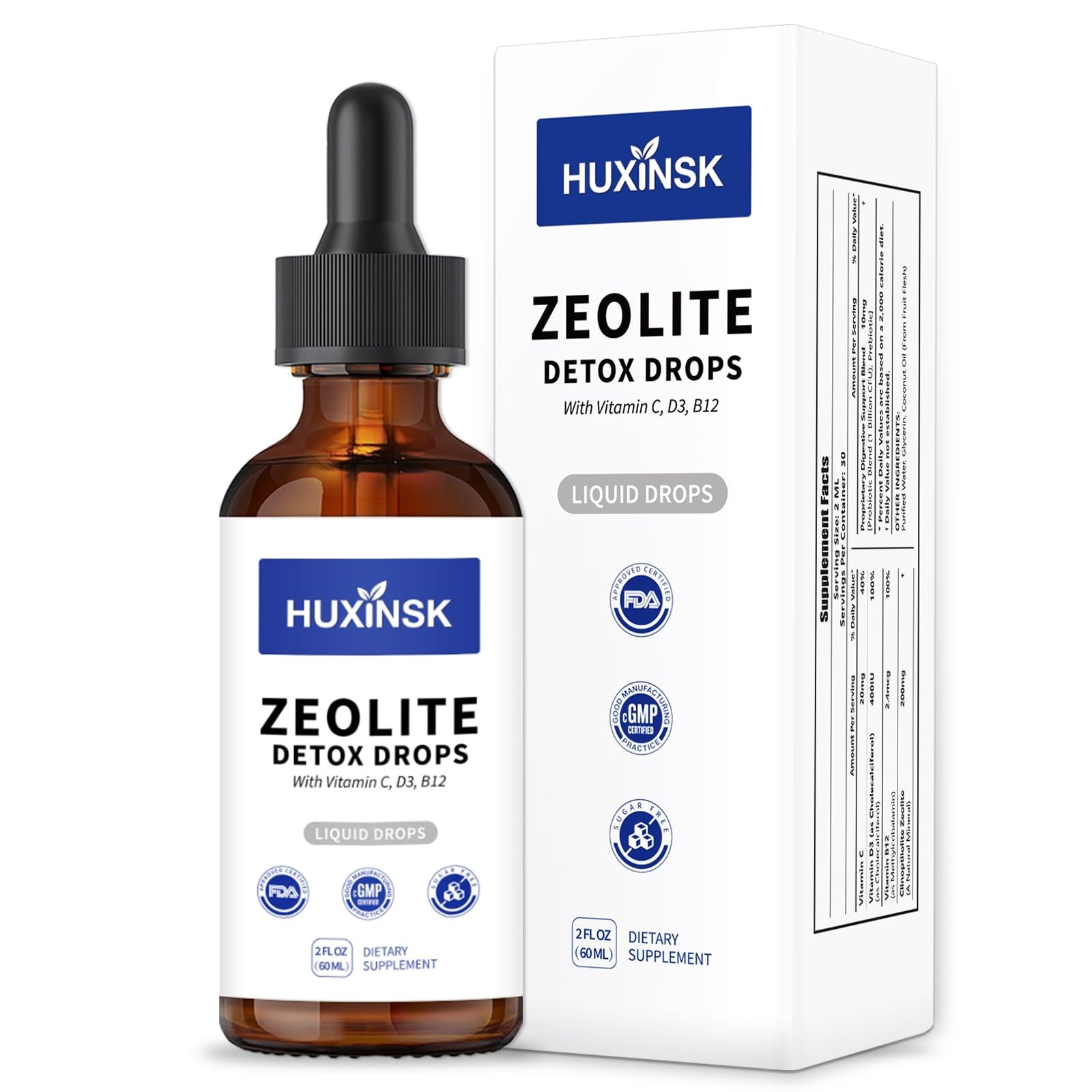 High-Absorption Liquid Zeolite Drops | All-Natural, Vegan Detox Formula | Health