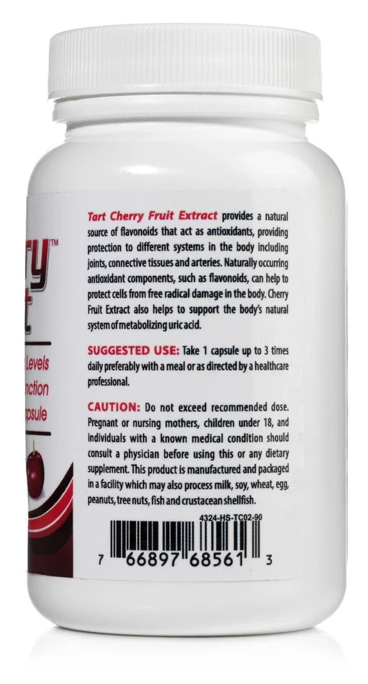 Tart Cherry Maximum Strength 1500mg Extract – 90 Capsules – Gout Pain Pack Of 1