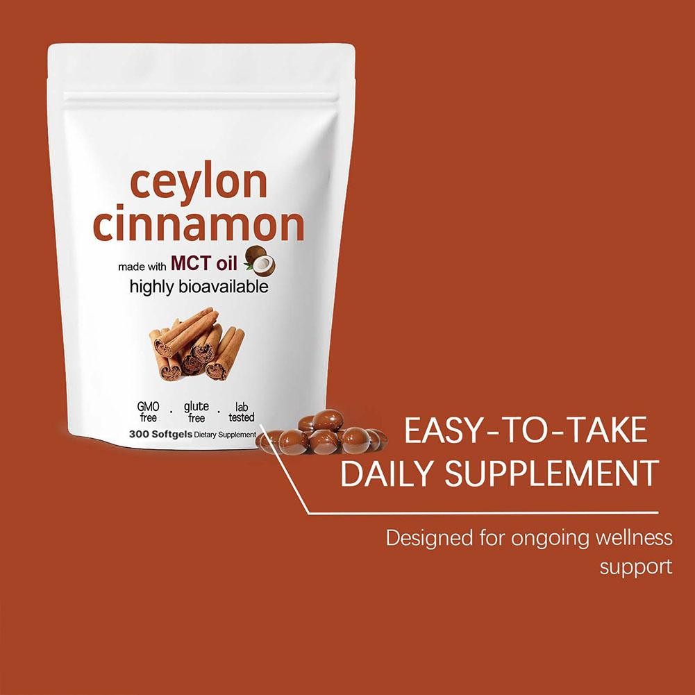 2PACK 7200Mg Equivalent |300Softgels with MCT Oil|HighlyBioavail Ceylon Cinnamon