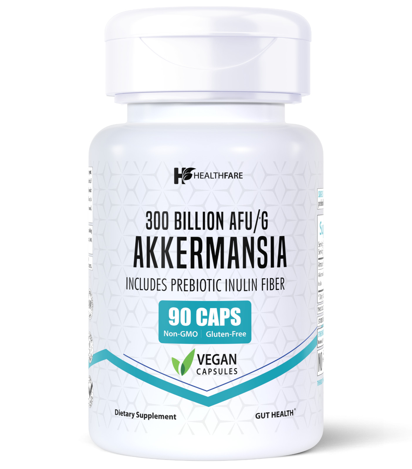 Healthfare Akkermansia 90 Caps Muciniphila 300 Bi AFU and Prebiotic Fiber Inulin