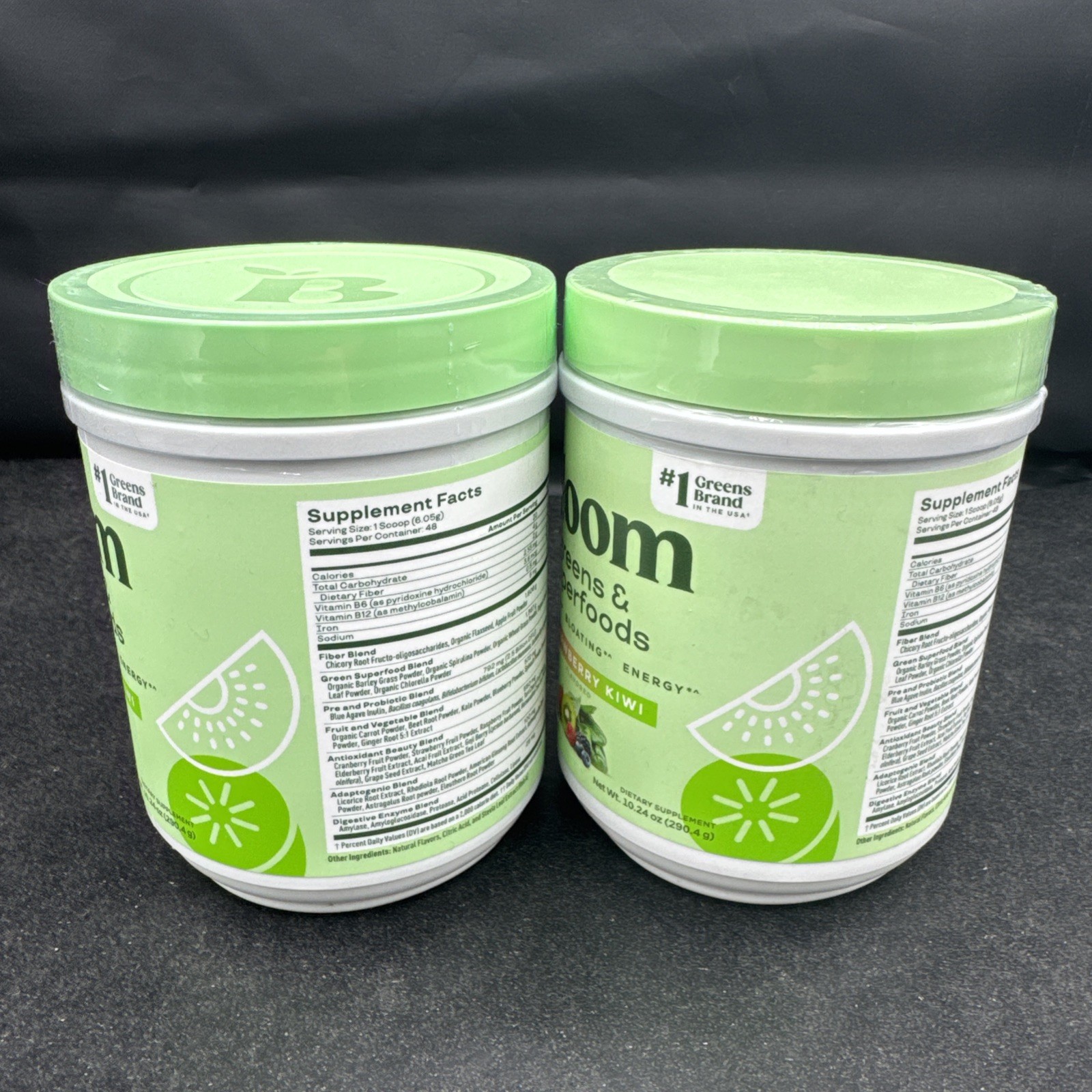 Lot of 2 – Bloom Greens & Superfoods Powder Strawberry Kiwi 48 Serving EXP 11/26