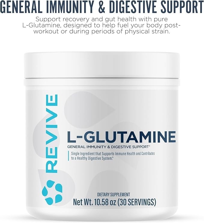 REVIVE Glutamine Powder for Muscle & Immune Health – 30 Servings Exp 07/2027