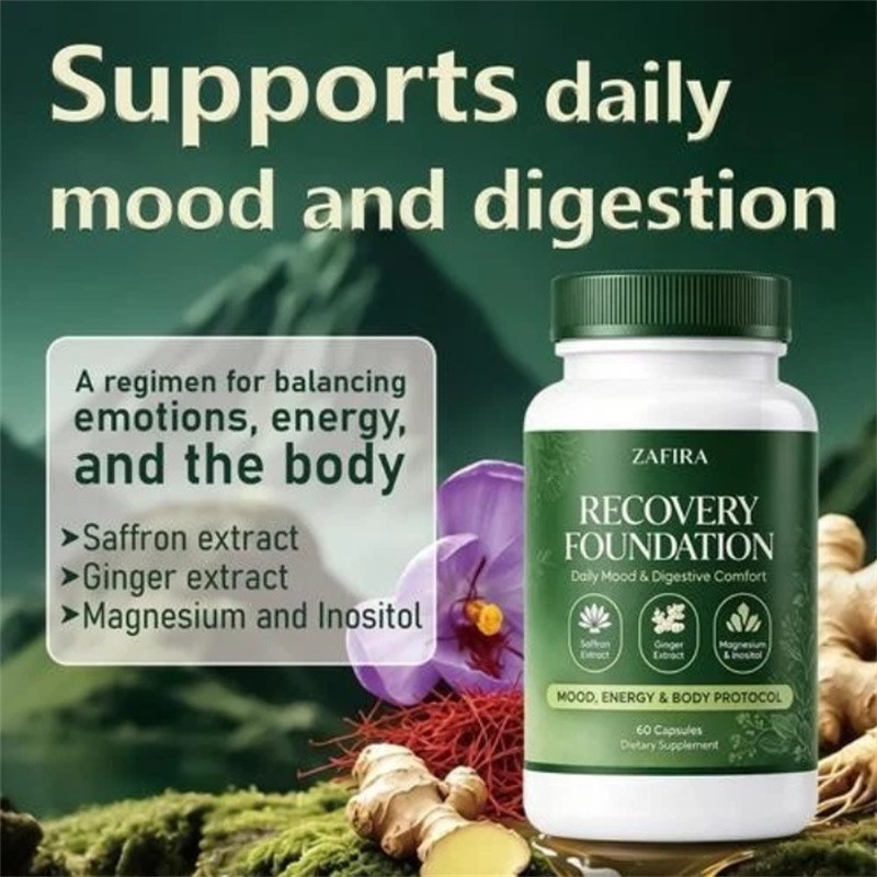 Zafira Recovery Foundation Mood & Digestive Support Capsules With Saffron Extrac